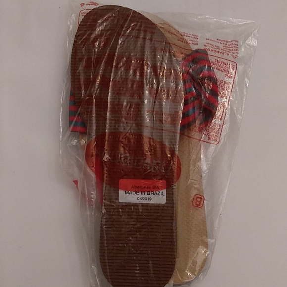 Havaianas You St. Tropez Flip Flops. Thong Style 7/8, Red and Blue Fabric. - Picture 12 of 12